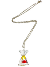 Load image into Gallery viewer, Gold fish in bag glass pendant on chain - momola