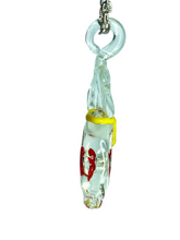 Load image into Gallery viewer, Gold fish in bag glass pendant on chain - momola