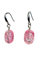 Load image into Gallery viewer, Dyed Oblong Crackle Calcite beads earrings with sterling silver hooks