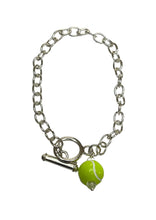 Load image into Gallery viewer, Silver plated bracelet with tennis ball charm
