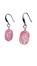 Load image into Gallery viewer, Dyed Oblong Crackle Calcite beads earrings with sterling silver hooks