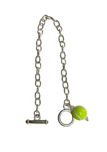 Silver plated bracelet with tennis ball charm