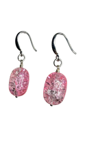 Load image into Gallery viewer, Dyed Oblong Crackle Calcite beads earrings with sterling silver hooks