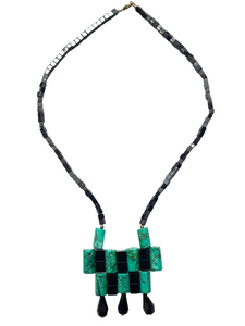 Turquoise and glass necklace - momola