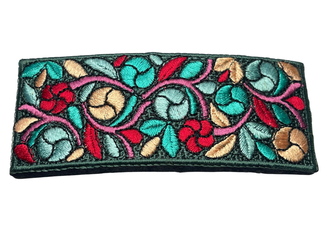 Embroidered - Barrette Hair Clip - 9 cm x 3.5 cm - momola