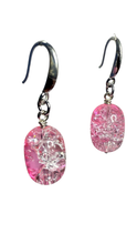 Load image into Gallery viewer, Dyed Oblong Crackle Calcite beads earrings with sterling silver hooks