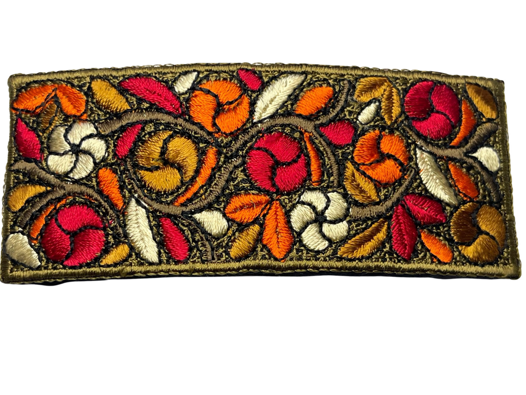 Embroidered - Barrette Hair Clip - 9 cm x 3.5 cm - momola