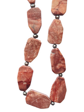 Load image into Gallery viewer, Pink Jasper and grey fresh water cultured pearls necklace - momola