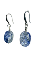 Load image into Gallery viewer, Dyed Oblong Crackle Calcite beads earrings with sterling silver hooks