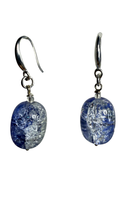 Load image into Gallery viewer, Dyed Oblong Crackle Calcite beads earrings with sterling silver hooks