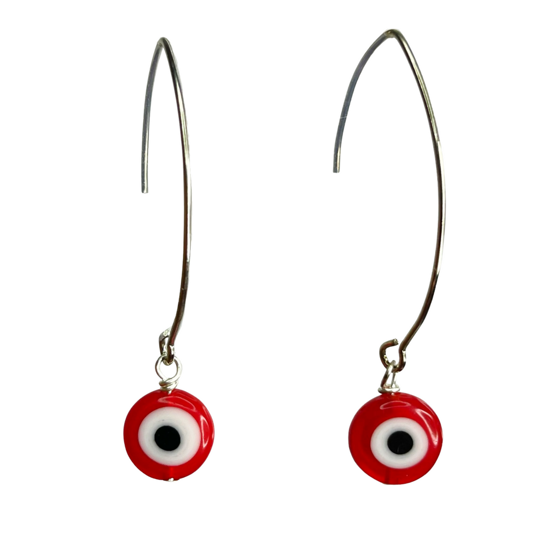 Evil Eye Glass Beads Earrings - momola