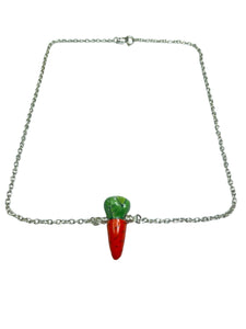 Ceramic Carrot on silver plated chain - momola