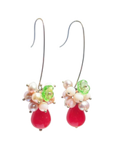 Load image into Gallery viewer, Ruby agate, pale pink earrings - momola