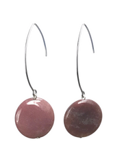 Load image into Gallery viewer, Pale plum colour Agate earrings - momola