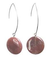 Load image into Gallery viewer, Pale plum colour Agate earrings - momola