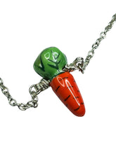 Load image into Gallery viewer, Ceramic Carrot on silver plated chain - momola