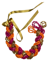 Load image into Gallery viewer, Jianhui London NEXT Pashmina Braid recycled wooden necklace - 6 Strands - momola