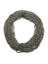 Load image into Gallery viewer, Grey with gold cylindrical wooden beads necklace - momola