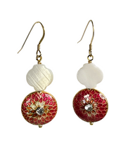 Load image into Gallery viewer, Romance of the Raj - Vintage look distressed enamel beads earrings - momola