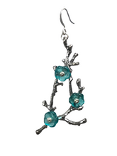 Load image into Gallery viewer, Teal Cherry Blossom earrings - momola