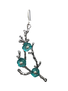 Teal Cherry Blossom earrings - momola