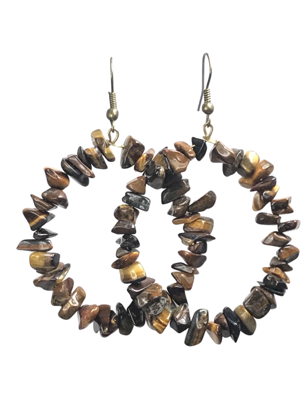 Tiger's eye hoop earrings - momola