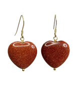 Load image into Gallery viewer, Sunstone heart earrings - momola