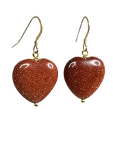 Load image into Gallery viewer, Sunstone heart earrings - momola