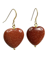 Load image into Gallery viewer, Sunstone heart earrings - momola