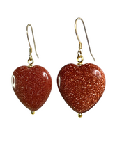 Load image into Gallery viewer, Sunstone heart earrings - momola