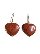 Load image into Gallery viewer, Sunstone heart earrings - momola