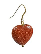 Load image into Gallery viewer, Sunstone heart earrings - momola