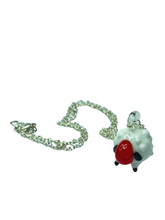 Load image into Gallery viewer, Glass Sleepy sheep pendant on silver plated chain - momola