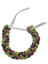 Load image into Gallery viewer, NEXT Pashmina Braid hand painted recycled wooden necklace - 4 Strands - momola