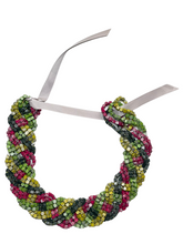 Load image into Gallery viewer, NEXT Pashmina Braid hand painted recycled wooden necklace - 4 Strands - momola