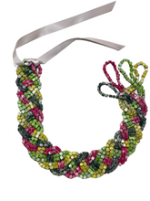 Load image into Gallery viewer, NEXT Pashmina Braid hand painted recycled wooden necklace - 4 Strands - momola