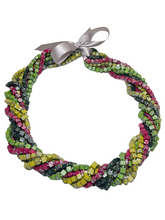 Load image into Gallery viewer, NEXT Pashmina Braid hand painted recycled wooden necklace - 4 Strands - momola