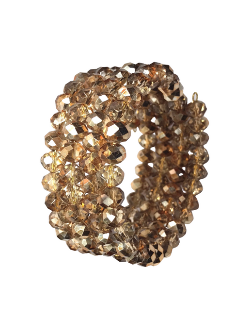 Golden glass crystal cuff bracelet - momola