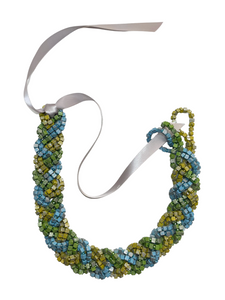 NEXT Pashmina Braid recycled wooden necklace - 3 Strands - momola