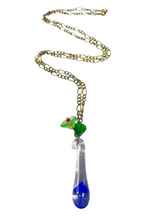 Load image into Gallery viewer, Bronze chain with glass teardrop pendant - momola