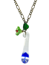 Load image into Gallery viewer, Bronze chain with glass teardrop pendant - momola