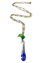 Load image into Gallery viewer, Bronze chain with glass teardrop pendant - momola