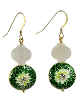 Load image into Gallery viewer, Romance of the Raj - Vintage look distressed enamel beads earrings - momola