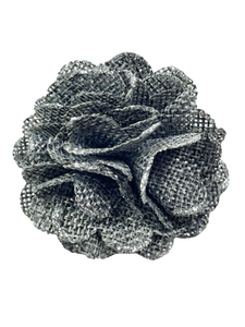 Grey flower brooch/hair clip - momola