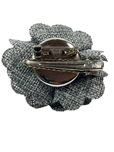 Grey flower brooch/hair clip - momola