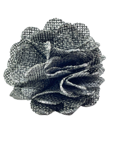 Grey flower brooch/hair clip - momola