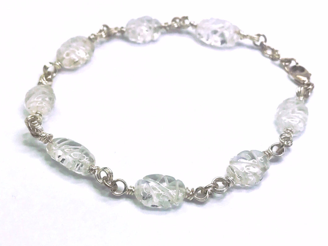 Carved rock crystal bracelet - momola