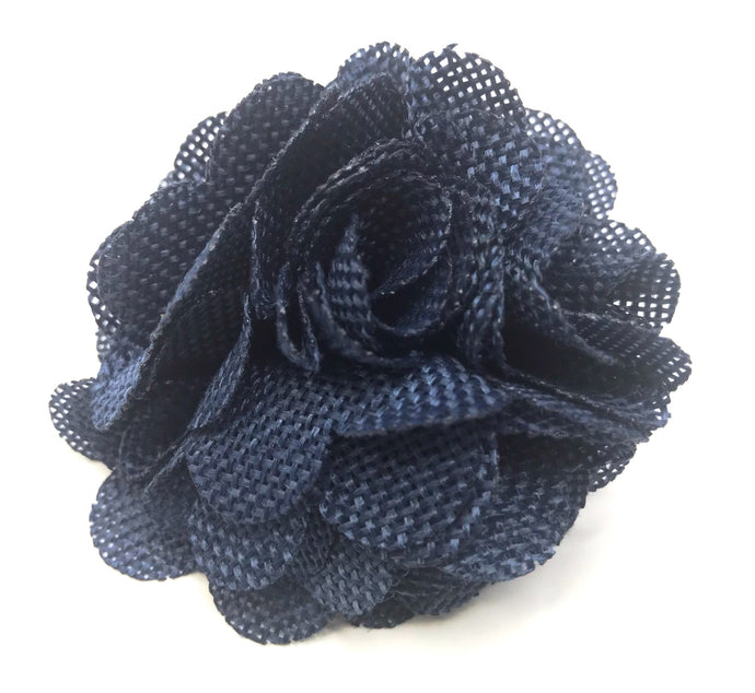 Navy flower brooch/hair clip - momola