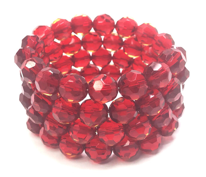 Red crystal cuff bracelet - momola