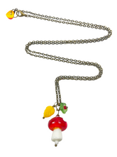 Load image into Gallery viewer, Bronze chain with glass mushroom pendant - momola